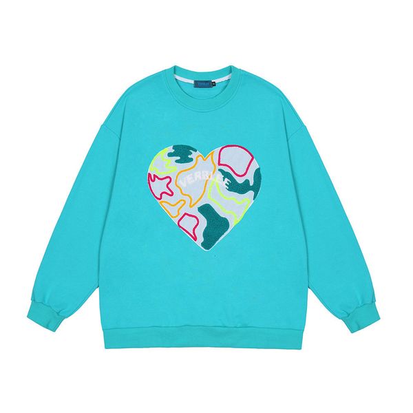 

sweatshirts towel embroidered love printed sweater mens street trend loose round neck long sleeve bf lazy couple pullover hoodie, Black