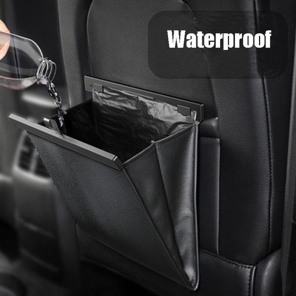 

car organizer waterproof trash can garbage bag for auto back seat dustbin waste rubbish basket storage accessories