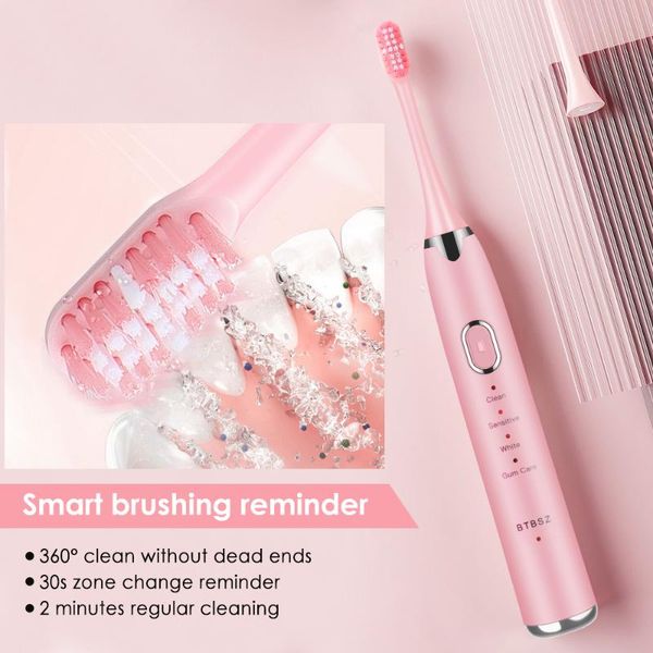 

smart electric toothbrush super sonic toothbrushes for adults kids timer rechargeable whitening ipx7 with 2 brush heads