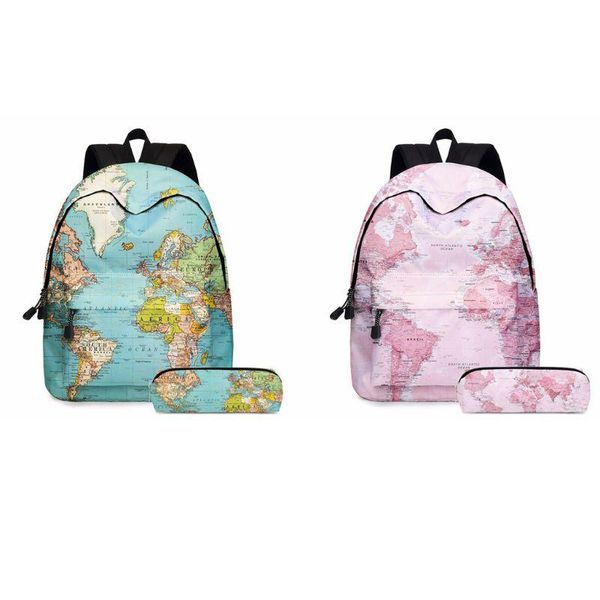 

2pcs printing backpack lapdaypack bookbag with pencil case set