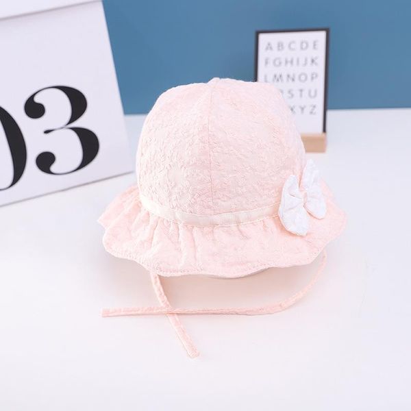 

wide brim hats 2021 baby bowknot ribbon style bucket hat sun kids boy girl infant panama beach caps beanie, Blue;gray