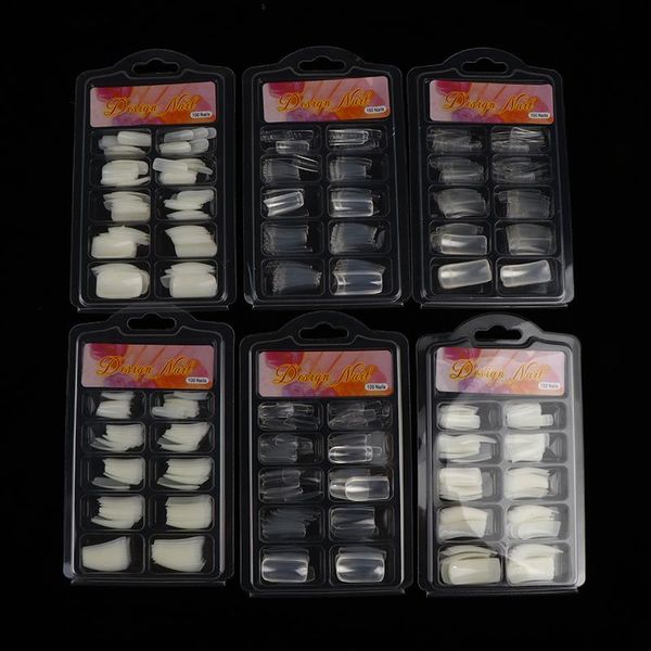 

false nails 100 pcs french acrylic half-paste full-paste manicure, Red;gold