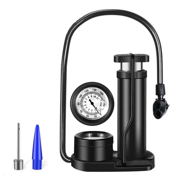 

bike pumps high pressure folding bicycle air pump 300psi mini foot tire inflator with gauge accessories