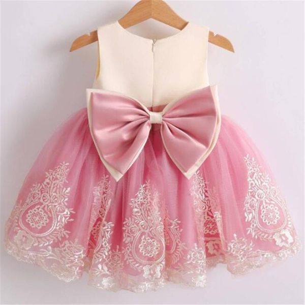 

girl's dresses lace flower girls party prom princess gown pageant baby dress bow and, Red;yellow