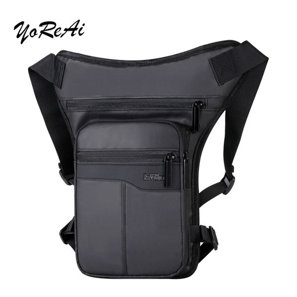 

waterproof nylon drop leg bag for men thigh hip bum beltleg fanny pack waist travel riding motorcycle crossbody shoulder bags 210911