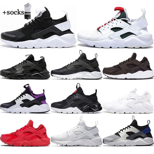

with socks 2021 huarache sneakers classical triple white black green red gold men women shoes huaraches mens sports shoes running shoes