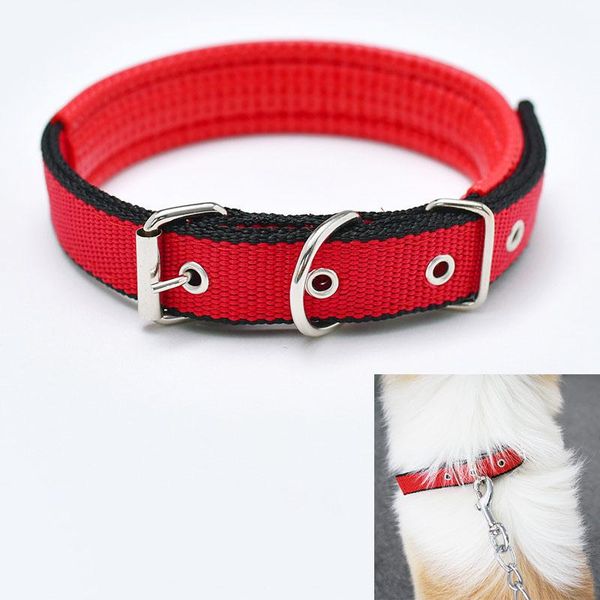 

nylon classic two-color trim foam medium and large dog collar double foam big collars pet dog neck traction rope m l xl xxl xxxl