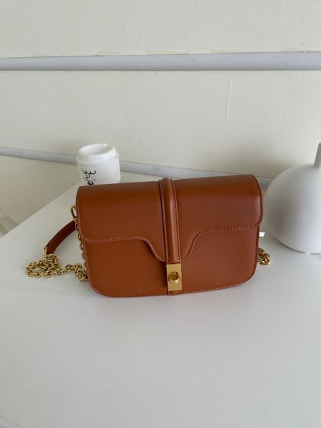 

c new cowhide screw lock vintage saddle bag crossbody bag
