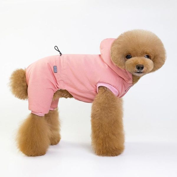 

dog apparel pink thick four-legged coats for small large fleece jackets hoodies running pet winter warm outfits year decor