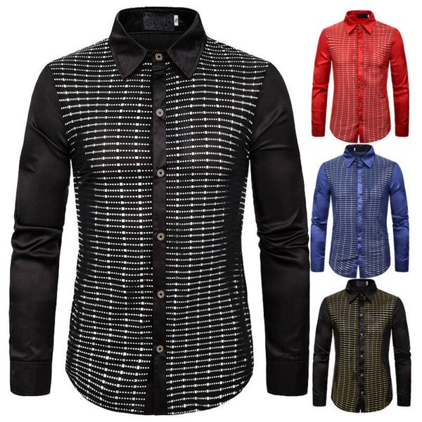

new 2021 luxury men long mouwen turn-down collar casual shirt man slim fit work business stylish shirts plus size, White;black