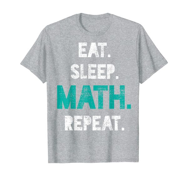 

eat sleep math repeat t-shirt funny math teacher gift tee, White;black