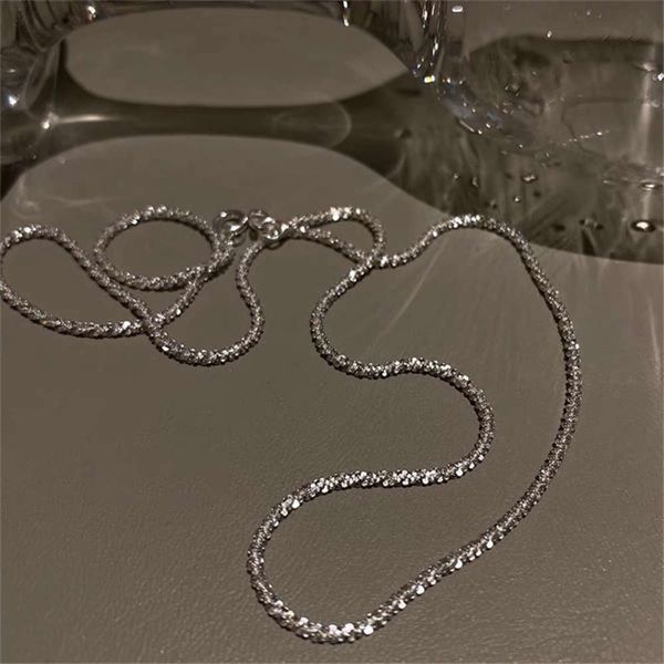 

hbp fashion sparkling clavicle chain necklace with gold sparkle, Silver
