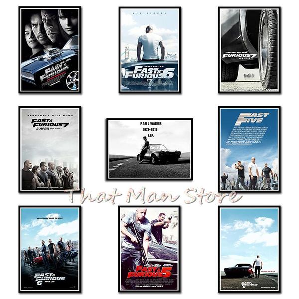 

wall stickers fast & furious movie painting quality decor living room posters art canvas no frame a3