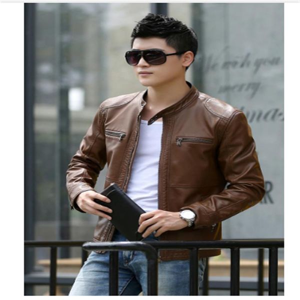 

men's fur & faux 2021 men leather jackets spring autumn imitation jacket male motorcycle plus size 5xl, Black