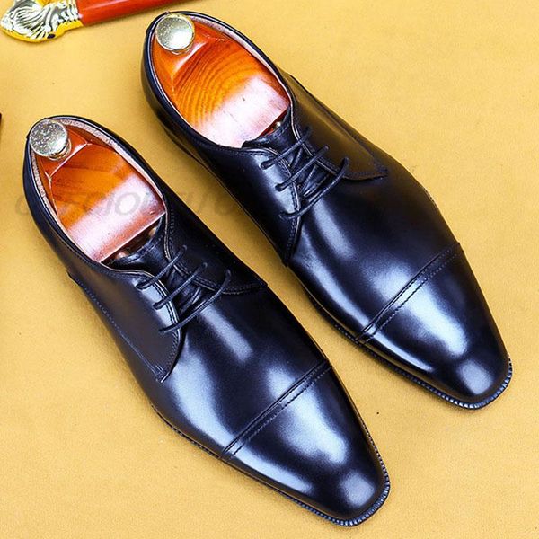 

luxury italian mens genuine leather fashion oxford shoes wedding men dress shoes brown black brogue office formal mens toe shoe