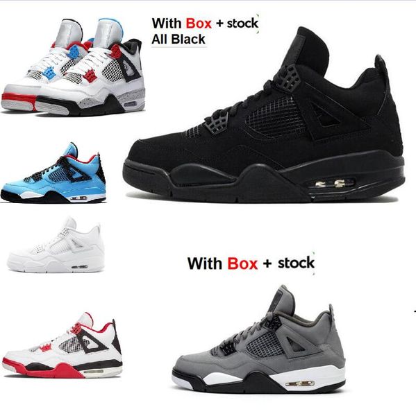 

2021 basketball shoes 4 university blue bred black cat metallic purple white cement fire red flight nostalgia cool grey mens womens trainers