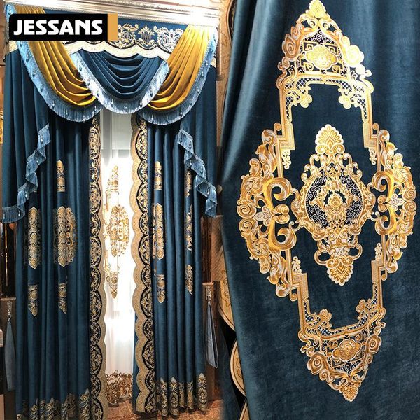 

curtain & drapes european curtains for living room high-end luxury jacquard embroidered cloth tulle decor curtins bedroom