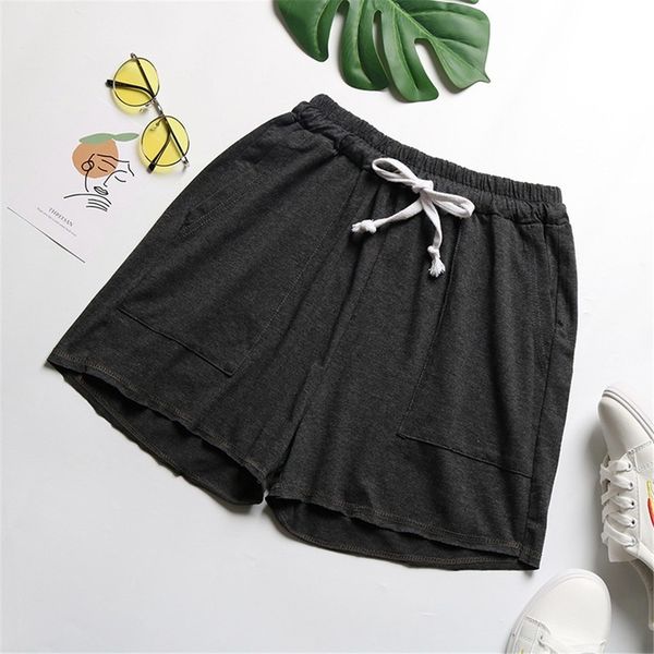 

2020 sports summer new european style causal lady handcuffs katoon home short elastic women's fitness shorts # m, White;black