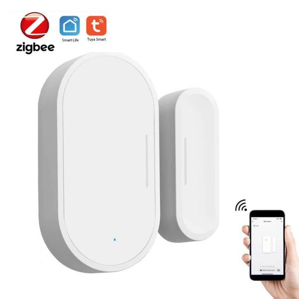

smart home control tuya zigbee door sensor open/closed detectors magnetic switch window security alarms support alexa google