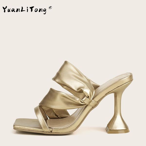 

2021 spring & summer women sandals strange high heels square toe party shoes women, Black