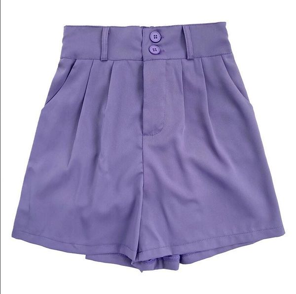 

summer color high waist wide leg loose casual shorts, White;black