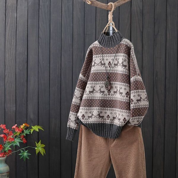 

women's sweaters pullover autumn winter women tie dye mock neck long loose korean jumpers candy color oversized female ldq3, White;black