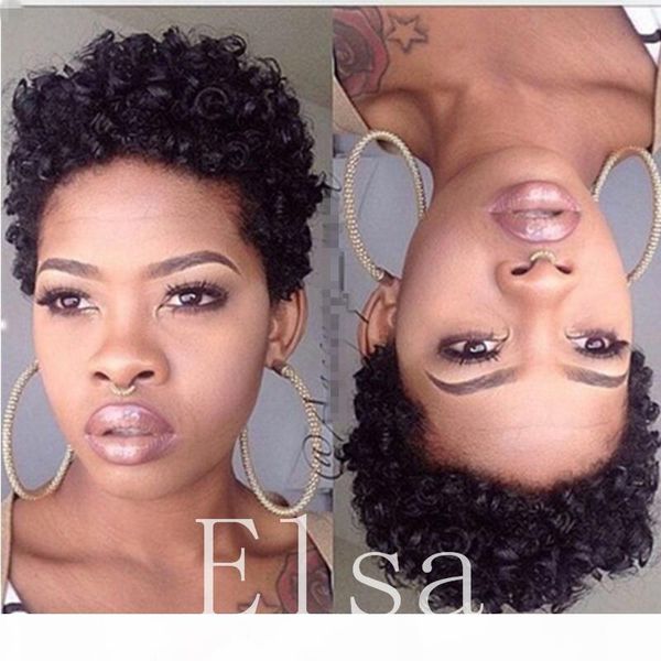 

human hair wigs for black women peruvian afro kinky curly lace front wigs with baby hair 4inch human hair wigs, Black;brown