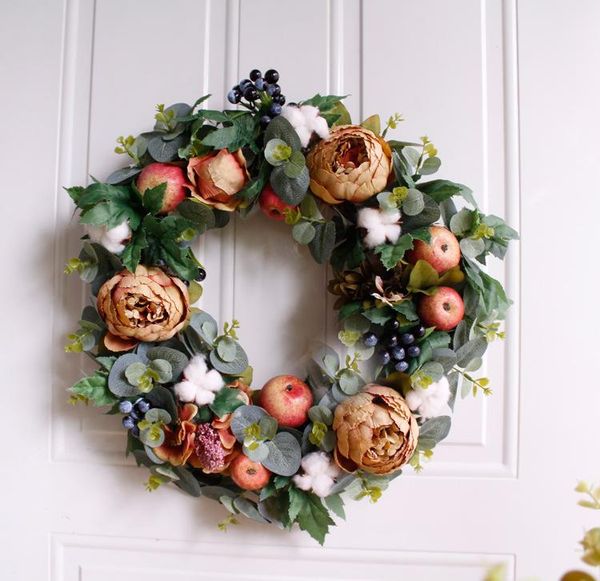 

decorative flowers & wreaths fall wreath european peony artifical handmade wedding decoration home door woodland harvest garland