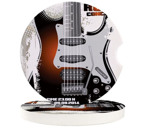 

table runner car cup mat ceramics mug set rock music guitar teacup pad for home decor accessories
