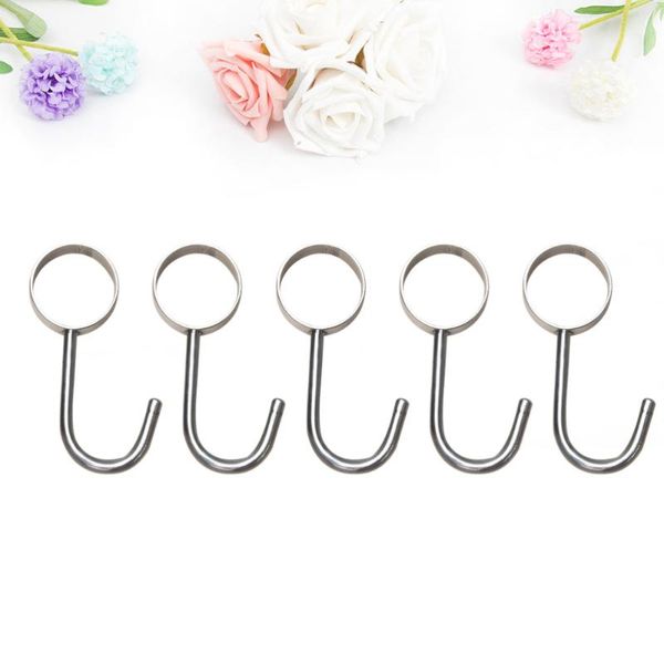 

hooks & rails 5pcs kitchen household stainless steel shape clothes wall for home (silver)