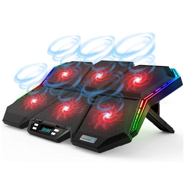 

lapcooling pads pad for gaming,twin turbo fan,11.6-17.3 inch cooler stand, 2 usb ports fast heat dissipation notebook