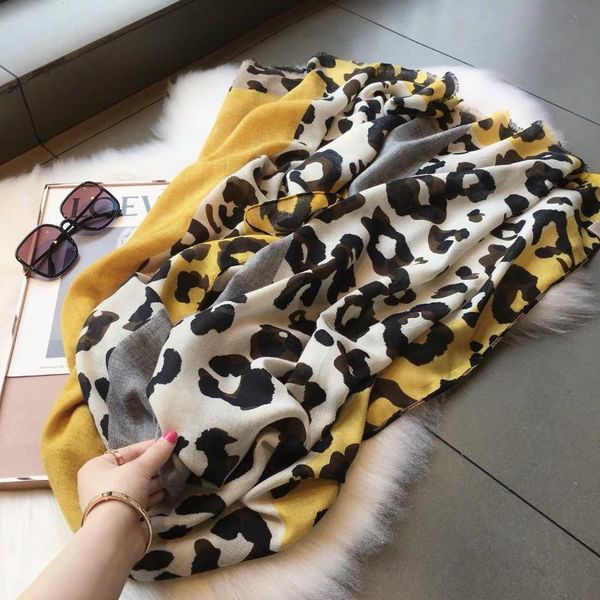 

scarves 2021 yellow leopard dot fringe viscose shawl scarf lady head wrap pashmina stole muslim hijab 180*90cm, Blue;gray