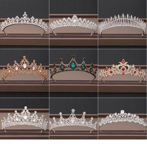 

wedding crown hair jewelry bridal headpiece woman baroque rhinestones crystal tiaras bride party crowns wedding hair acc qyllka, Silver