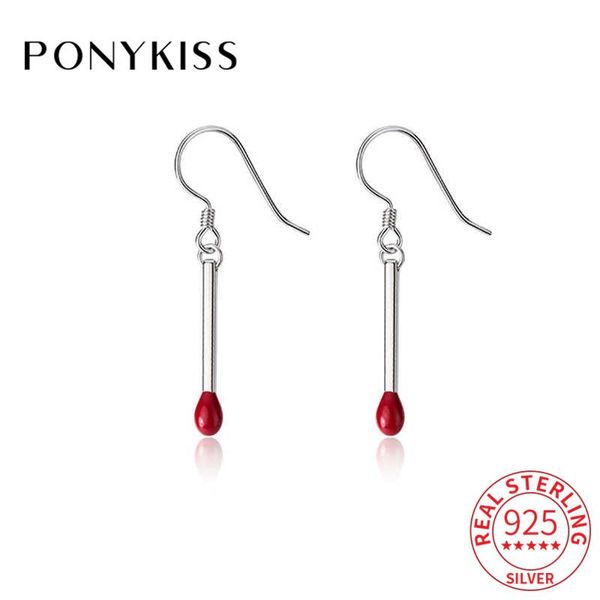 

dangle & chandelier ponykiss trendy s925 sterling silver red matches shape drop earrings cool girl for friend family fashion jewelry gift