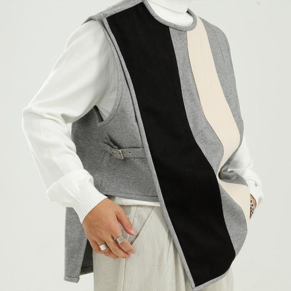 

men's vests male autumn waistcoat vest outerwear men vintage casual sleeveless jacket, Black;white