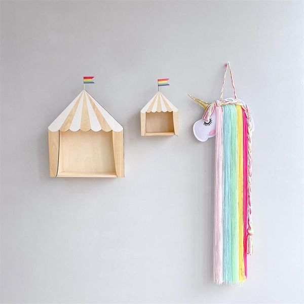 

other home decor nordic style wooden circus house shaped wood holder handmade kids bookends ornaments room decoration nursery