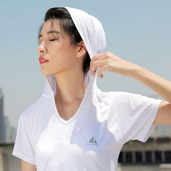 

yoga outfit spring summer women's t-shirt hooded sports short-sleeved fitness clothes stretch quick-drying running train clothing