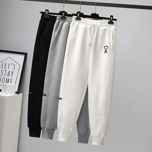 

women's pants & capris 2021 spring and autumn all-matching casual sweatpants ankle banded sports love embroidery, Black;white