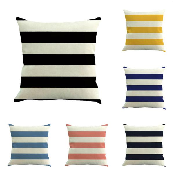 

45cm*45cm monochromatic coarse stripe geomet linen/cotton throw pillow covers couch cushion cover home decorative pillow covers