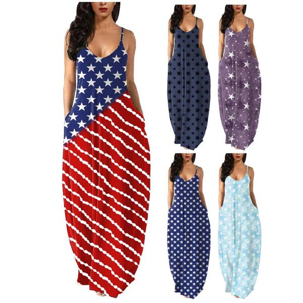 

casual dresses women's sling floral long summer boho v-neck sleeveless party beach dress print maxi sundress, Black;gray