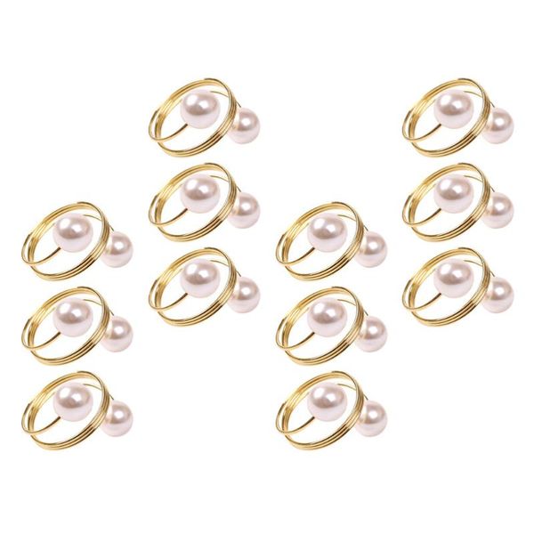 

napkin rings 12pcs plating diamond pearl buckles (assorted color)