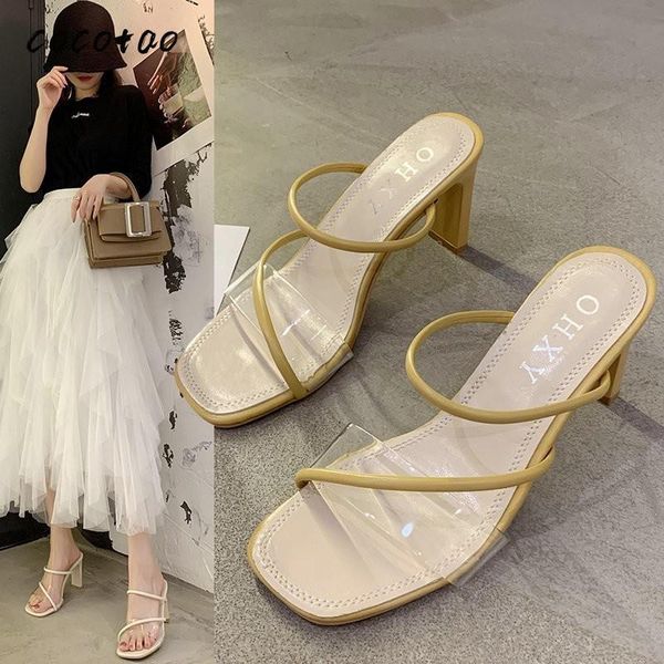 

slippers 2021 summer fashion wild roman thin band temperament open toe with fairy wind sandals gentle heels women's shoes, Black