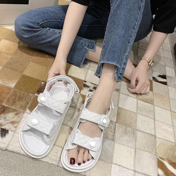 

sandals 2021 classic design beach thick soled summer casual fashion leather women, Black