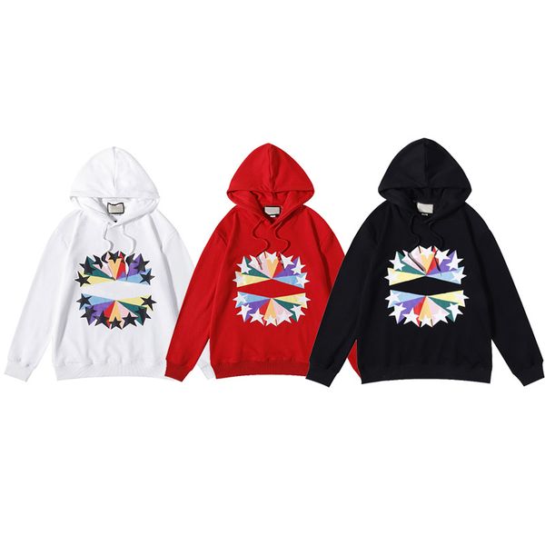 

mens women hoodies men fashion sweatshit pullover hoodie fishion stars geometric letters print hoody long sleeve natural color 2021 winter, Black