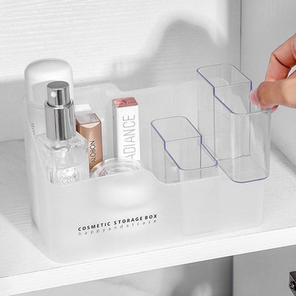 

storage boxes & bins cosmetic box deskmake up cosmetics organizer for bedroom plastic toiletries makeup jewelry case2021