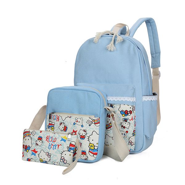 

backpack solid canvas schoolbag for middle school girls