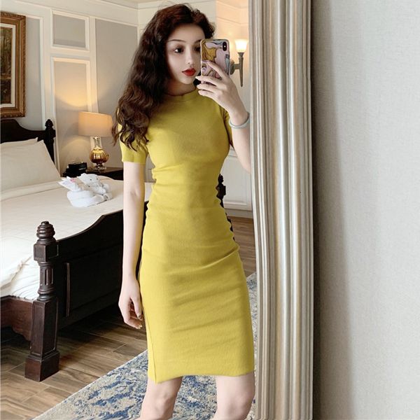 

2021 new women solid color short sleeve round collar summer girls casual tight pp491 lc0f, Black;gray