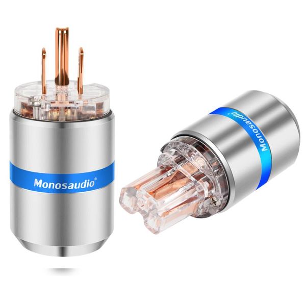 

smart power plugs monosaudio m107/f107 99.998% pure red copper us ac plug hifi audio grade iec female connector
