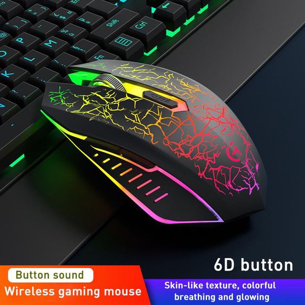 

mice 2.4g wireless gaming mouse led breathing backlight rechargeable 6 button for pc lapoffice