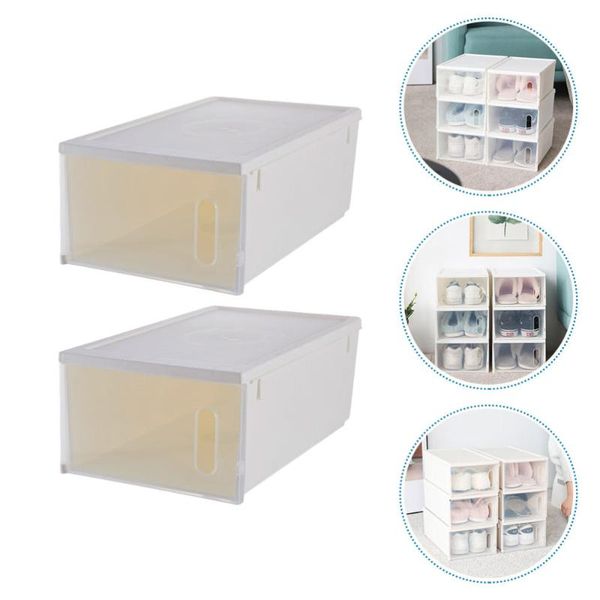 

2pcs durable shoes box large capacity shoes storage organizer for home